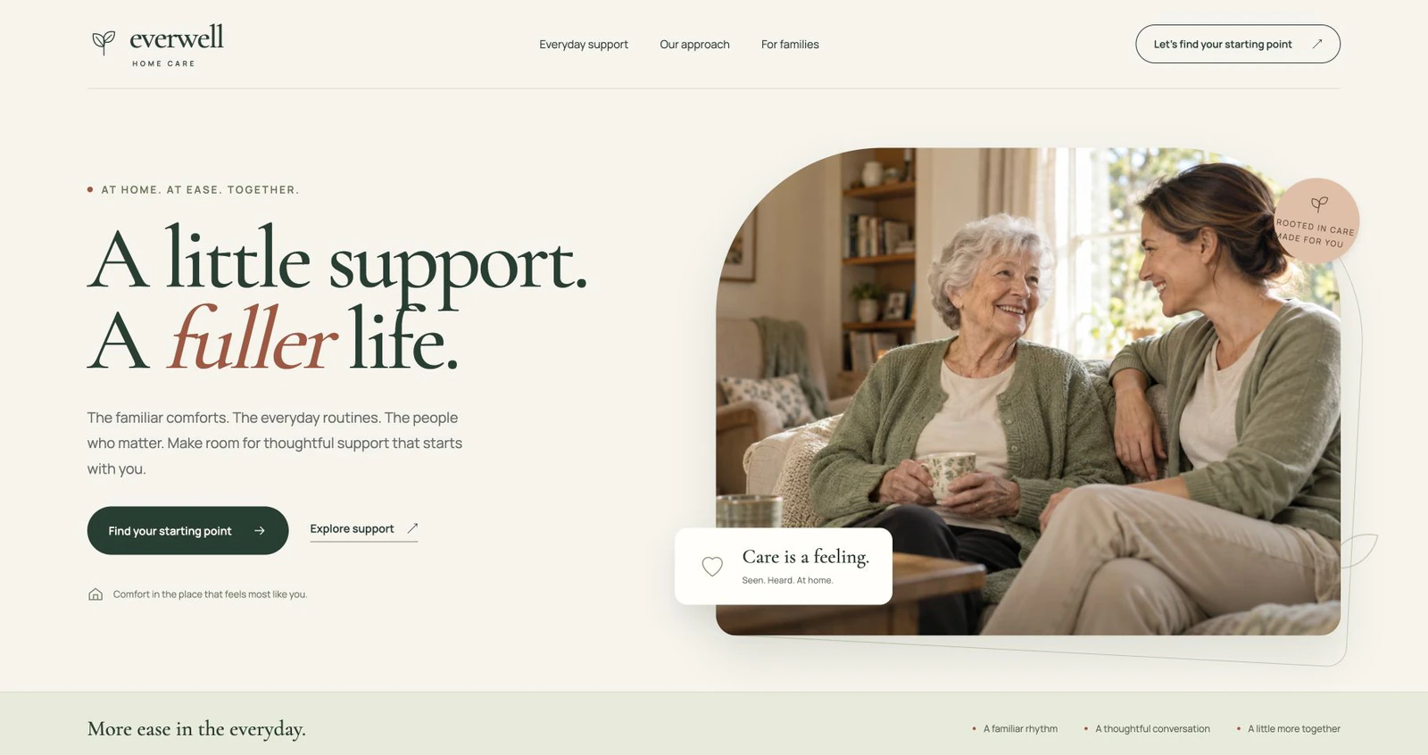 Everwell Home Care website design