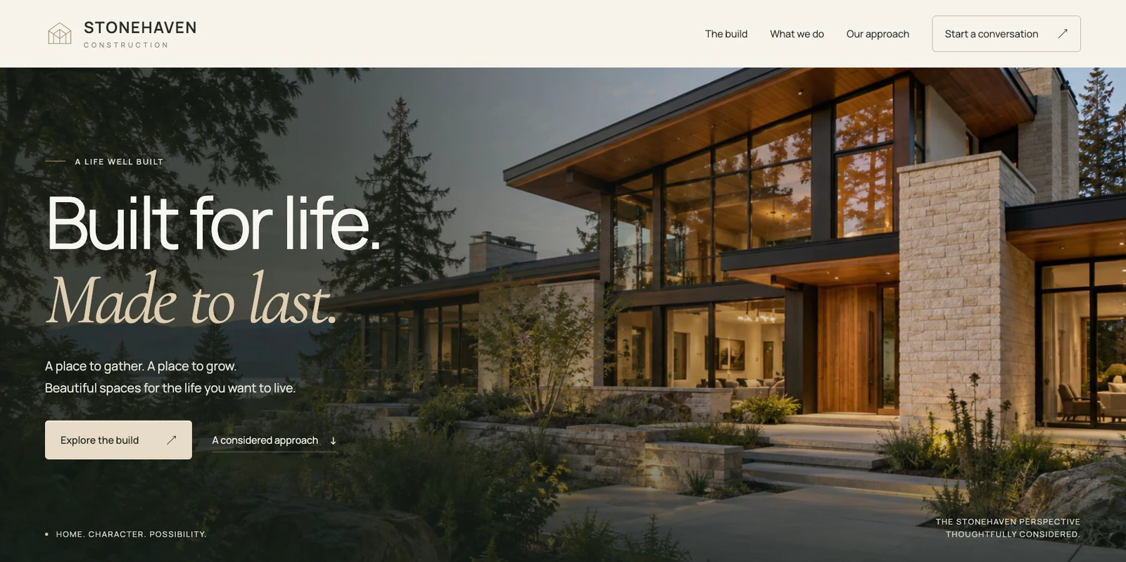 Stonehaven Construction website design